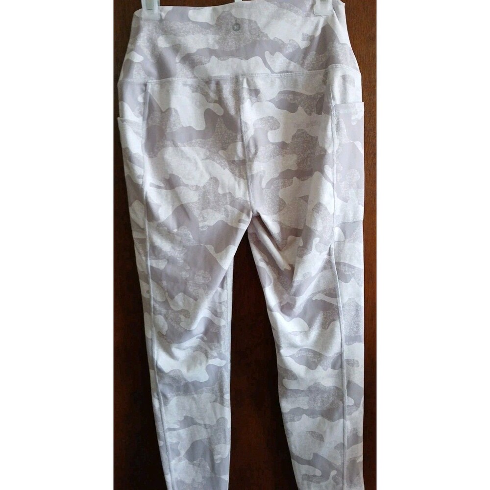 RBX Active Leggings Cell Pockets White/Grey Camo High Waist YOGA Workout Large - Picture 6 of 16